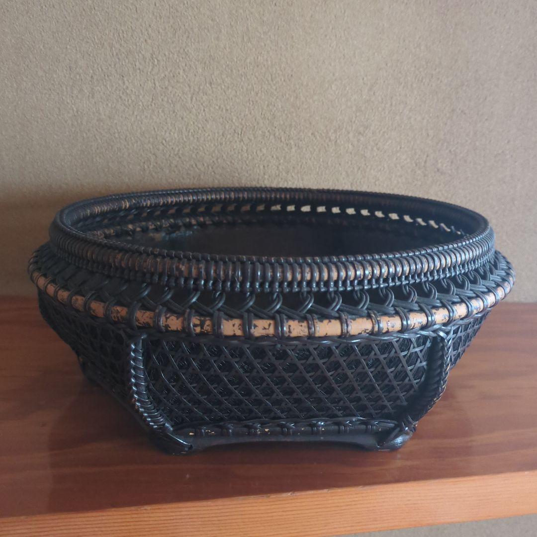 茶道具　炭斗籠　炭点前