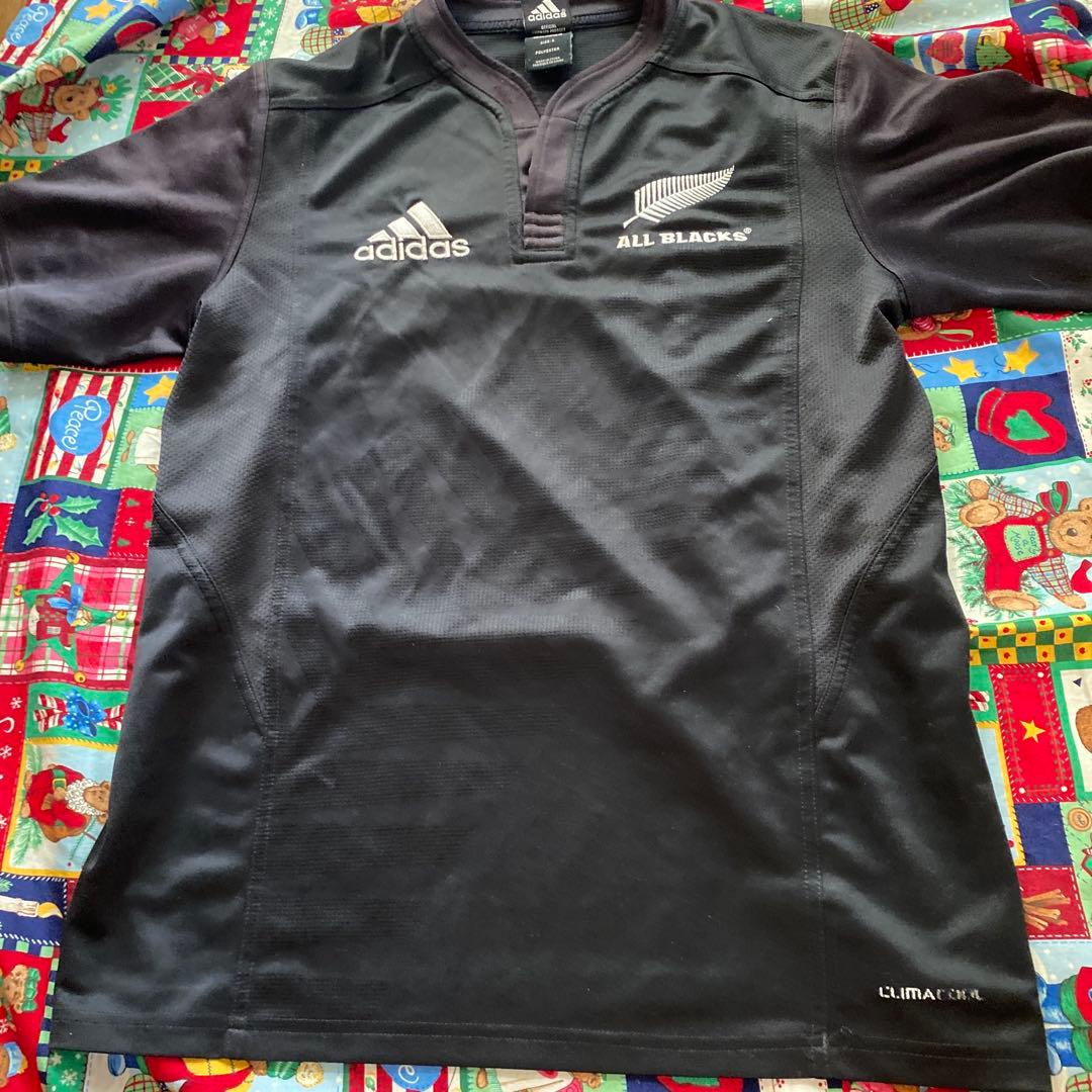 adidas ALL BLACKS ラガーシャツ S☆レア☆中古☆NＺで購入