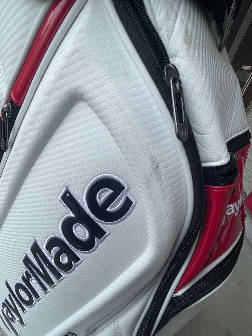 TaylorMade キャディバッグ ホワイト/レッド/ネイビー使用期間10ヶ月