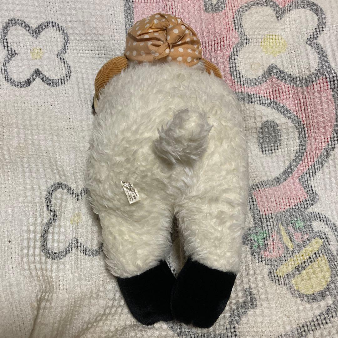 昭和レトロ　ぬいぐるみの三英　ひつじ　ぬいぐるみ　中古品