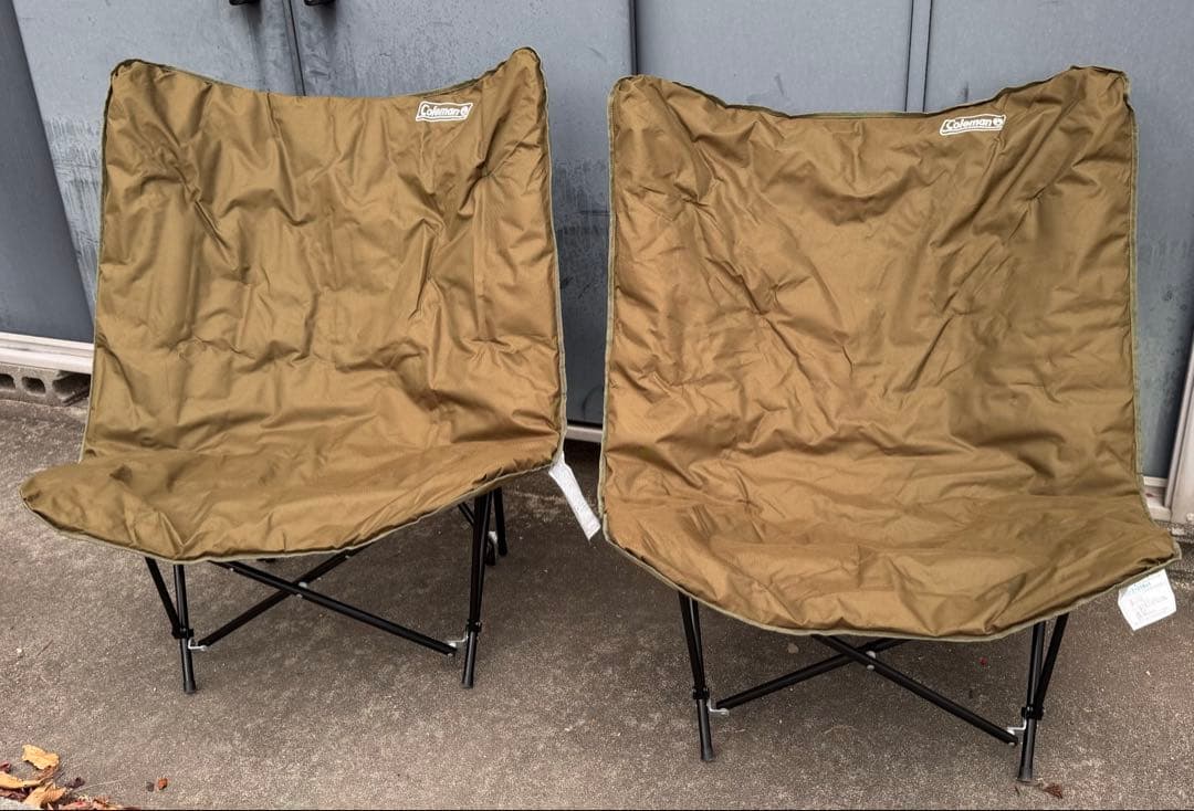 【2脚セット】Coleman チェア ソファチェア アウトドアチェア オリーブ