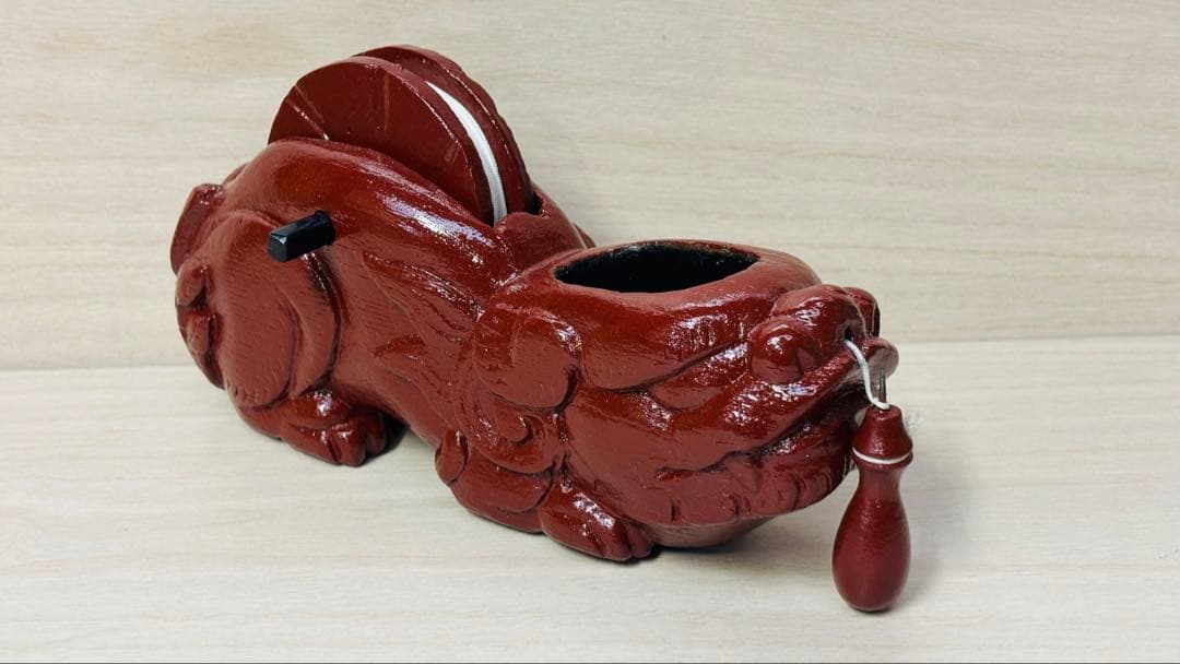 墨壺　唐獅子　墨壷　大工道具　工芸品　すみつぼ　墨坪　墨ツボ　縁起物　希少