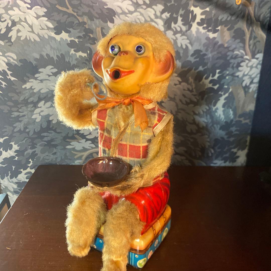 アルプス シャボン玉を吹く猿Bubble Blowing Monkey 動作品