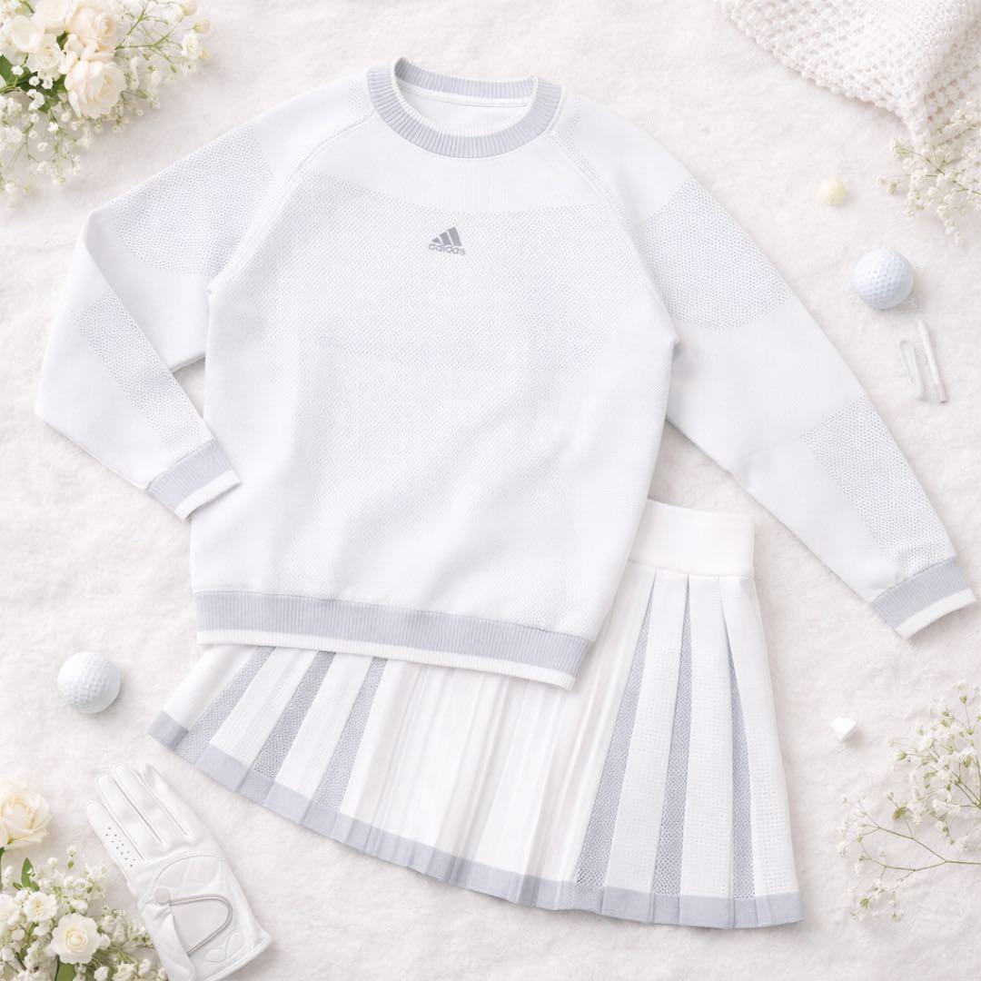 アディダスゴルフ　ニット×プリーツスカート