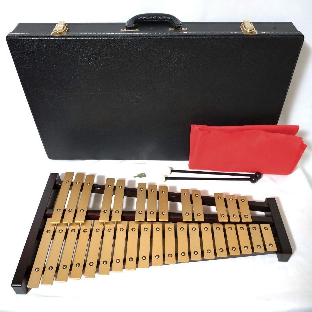希少　YAMAHA　グロッケン　ゴールド　卓上鉄琴　32音　ハードケース付き