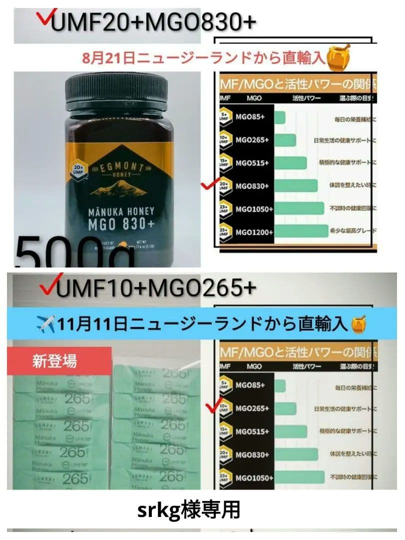 エグモント マヌカハニーUMF20+MGO830+500g■eg-18