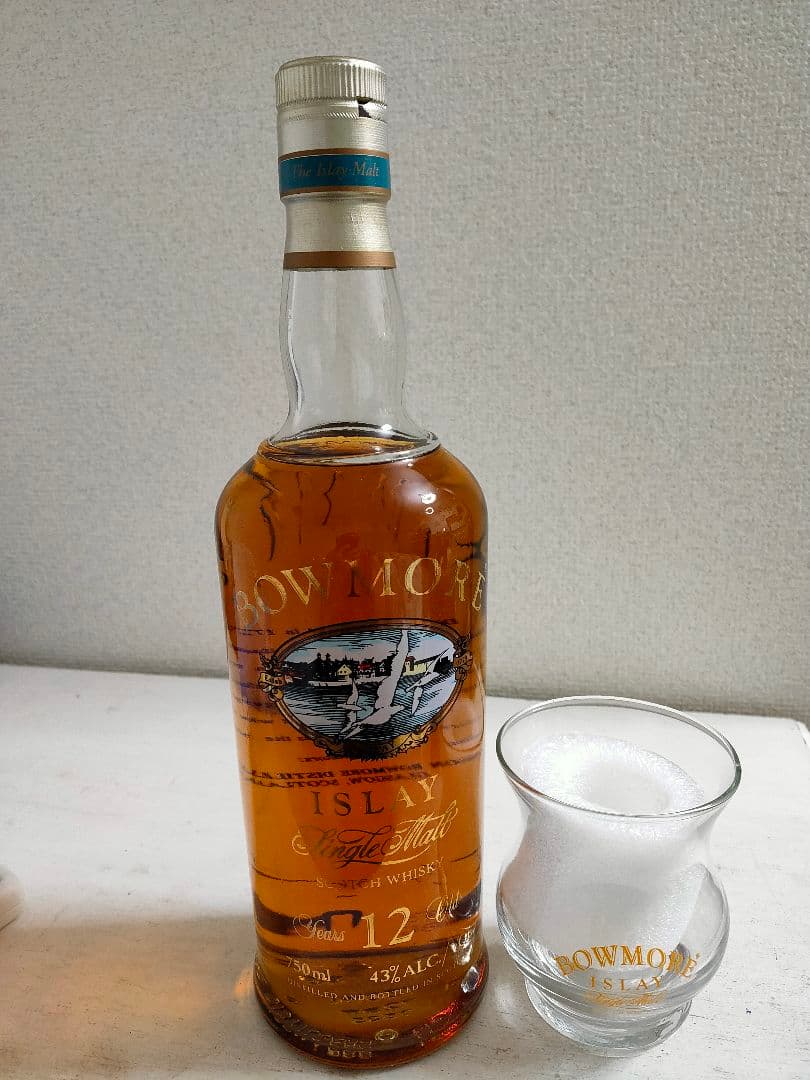BOWMORE ボウモア 12年 カモメラベル ウィスキー グラス付 古酒