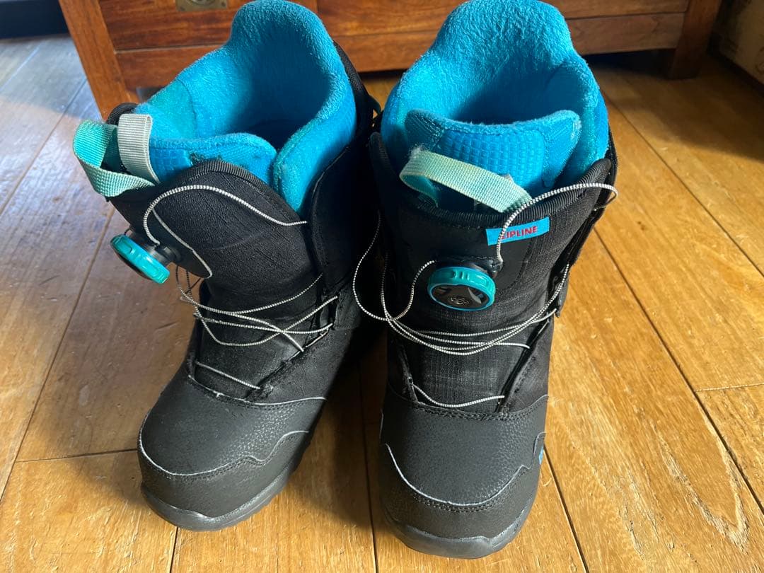 BURTON 子ども用スノーボードブーツ ブラック/ターコイズ