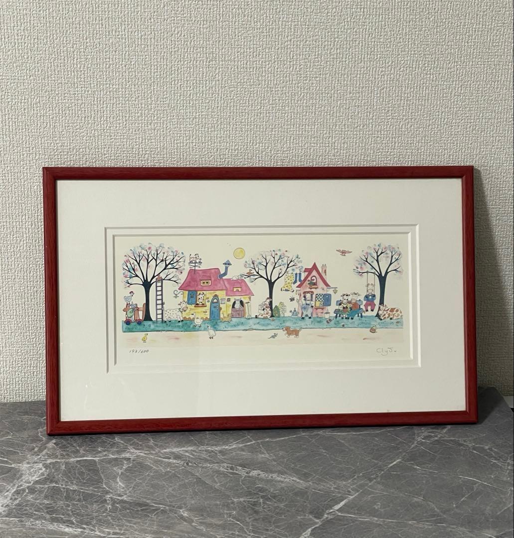 希少　Clyv クリーブ 額装 直筆サイン　限定版画　インテリア