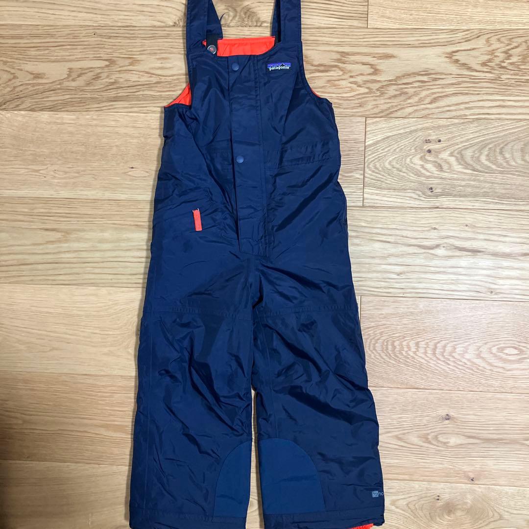 patagonia 子ども用スキーオーバーオール ネイビースノーパイルビブ