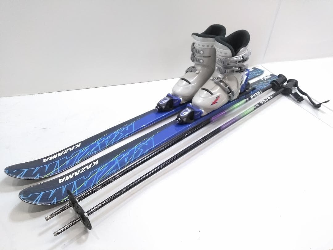 ジュニアスキー4点セット カザマ 130cm ブーツ ビッグホーン 22cm ◇