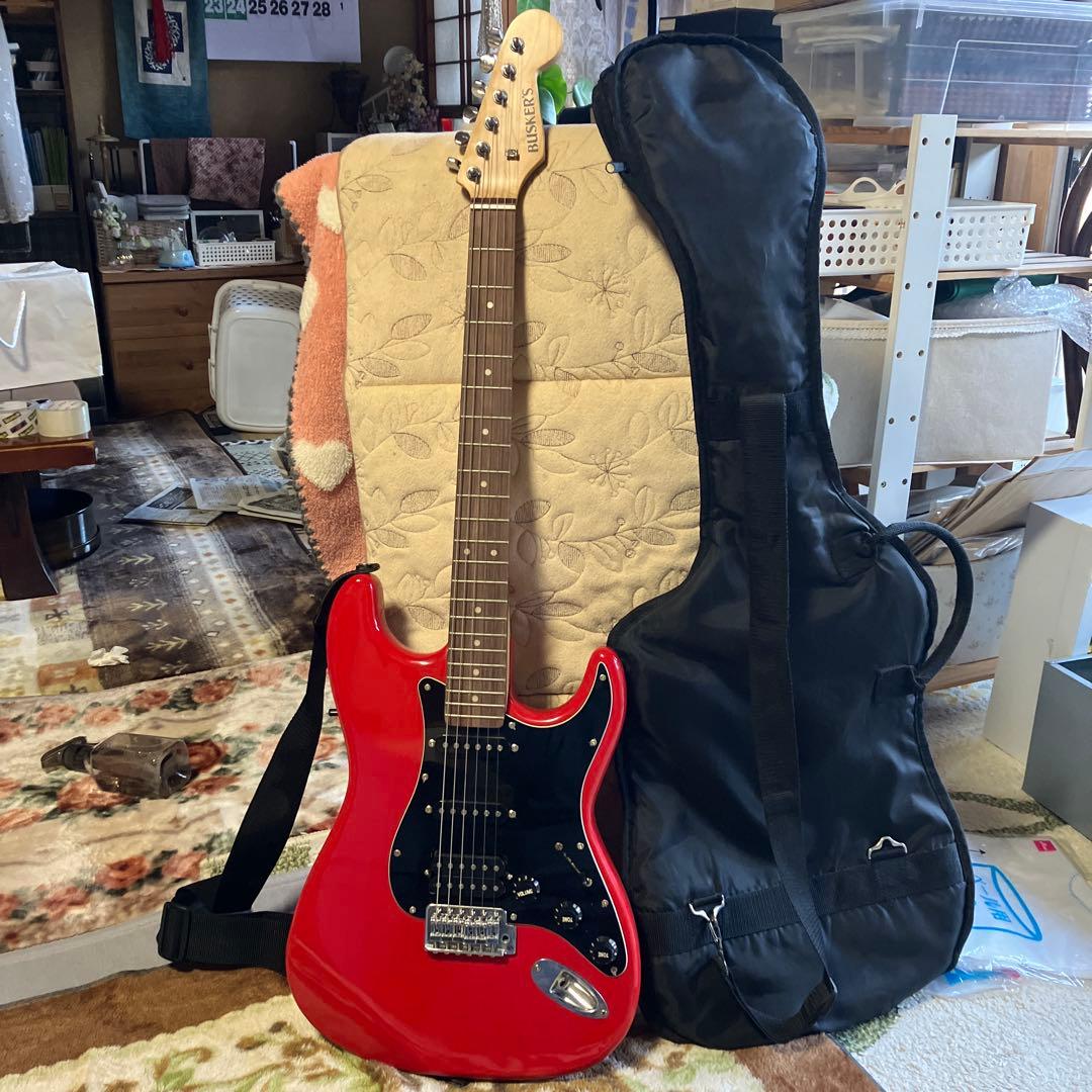 ⭐︎BUSKER'S 　エレキギター　レッド×ブラック　ケース付き