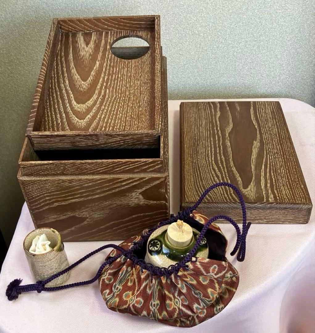 桑茶箱美品 茶道具 送料込　利休茶箱 野点
