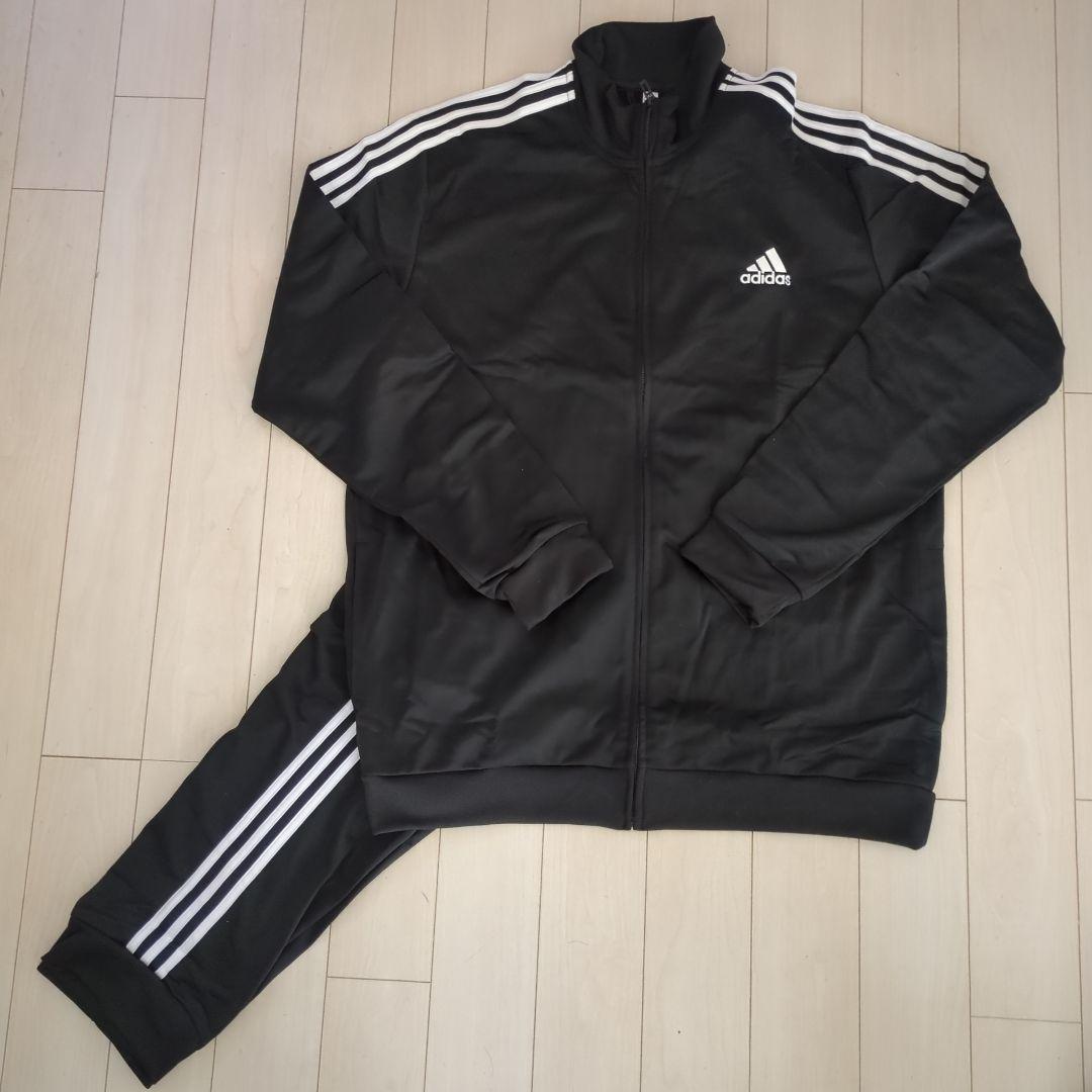 【新品タグ付・稀少品サイズ5XO】adidas ブラック ジャージ上下セット