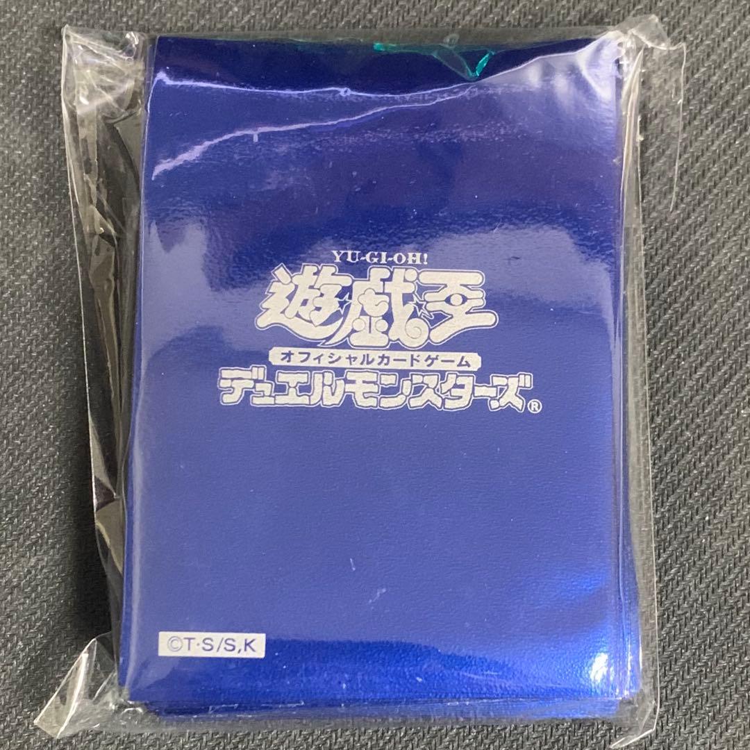 遊戯王 初期ロゴ メタリックブルー 青 公式 スリーブ 50枚 未使用