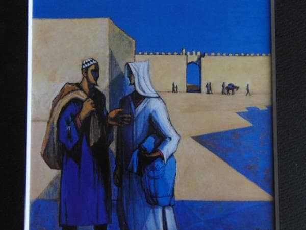 神戸　文子、フェズの街角、希少な画集より、新品高級額装付、状態良好