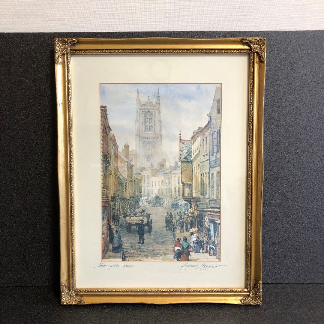 イギリス ダービー ダービシャー 額入り 風景画 イギリス購入 チャーチ