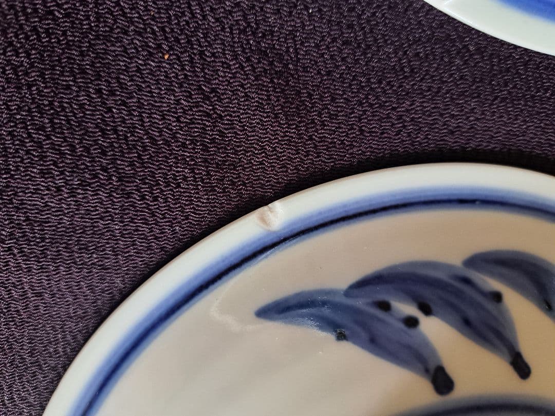 【人間国宝】富本憲吉　平安陶苑　染付　柳絵　六客　②