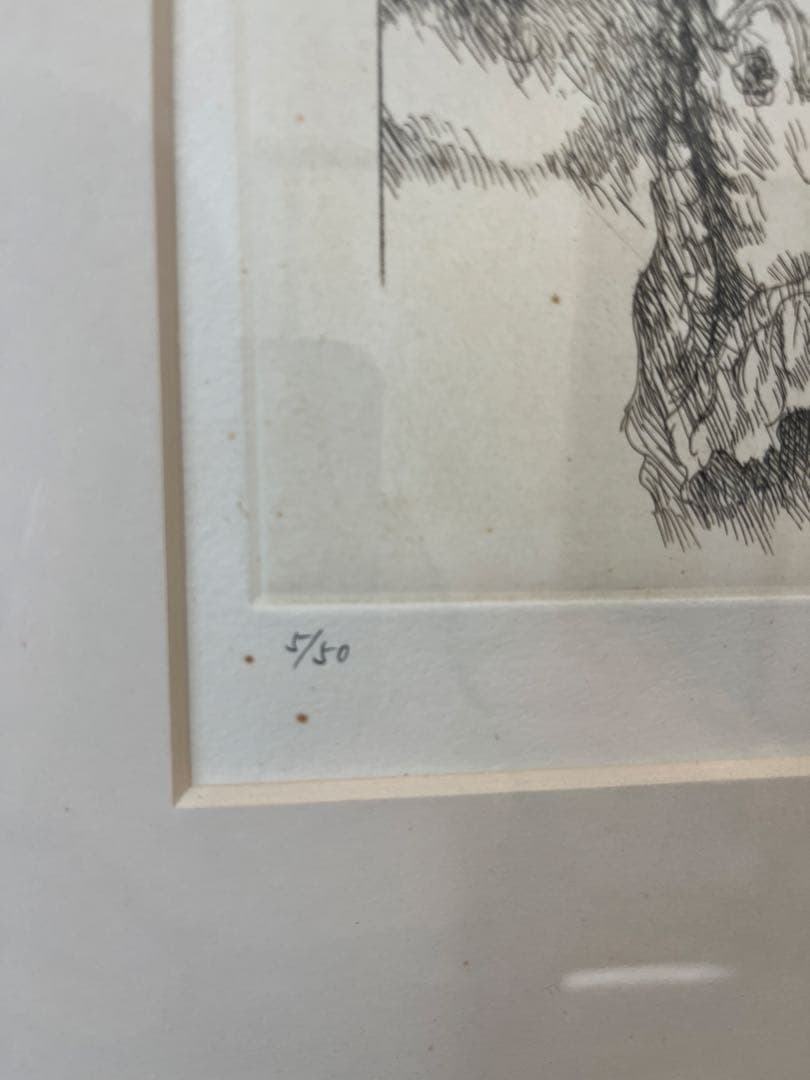 【真作】石阪春生 限定50部 絵画【一本の木】5/50