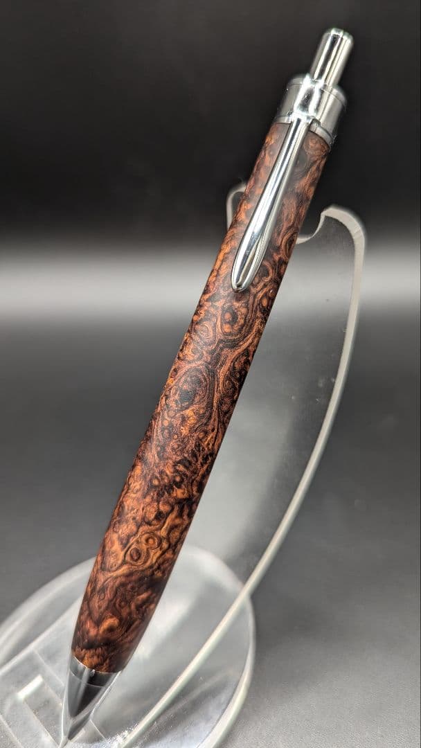 327ペン工房翌檜　超極上　ホンジュラスローズウッド　瘤杢　木軸シャーペン