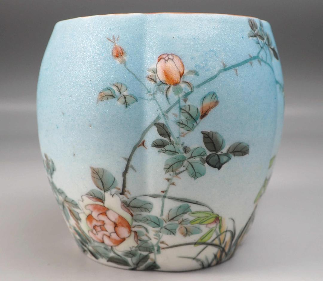 幻の石目焼水指　竹内忠兵衛　明治　底部に書き銘「専売特許二二五二五一五」