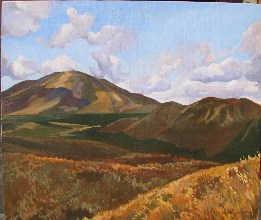 東京芸大小磯教室主要作家,檜山健三「駒ヶ岳」F10号油彩,日本の原風景