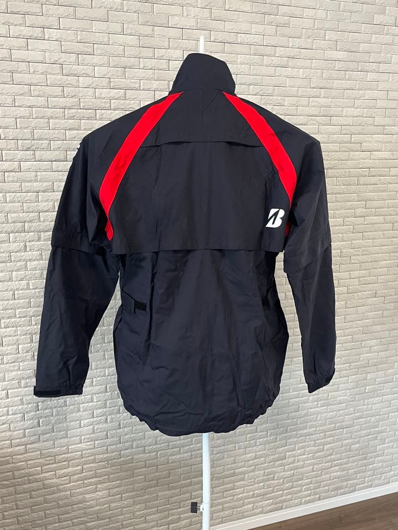 美品 BRIDGESTONE GOLF レインウェア ブラック/レッド