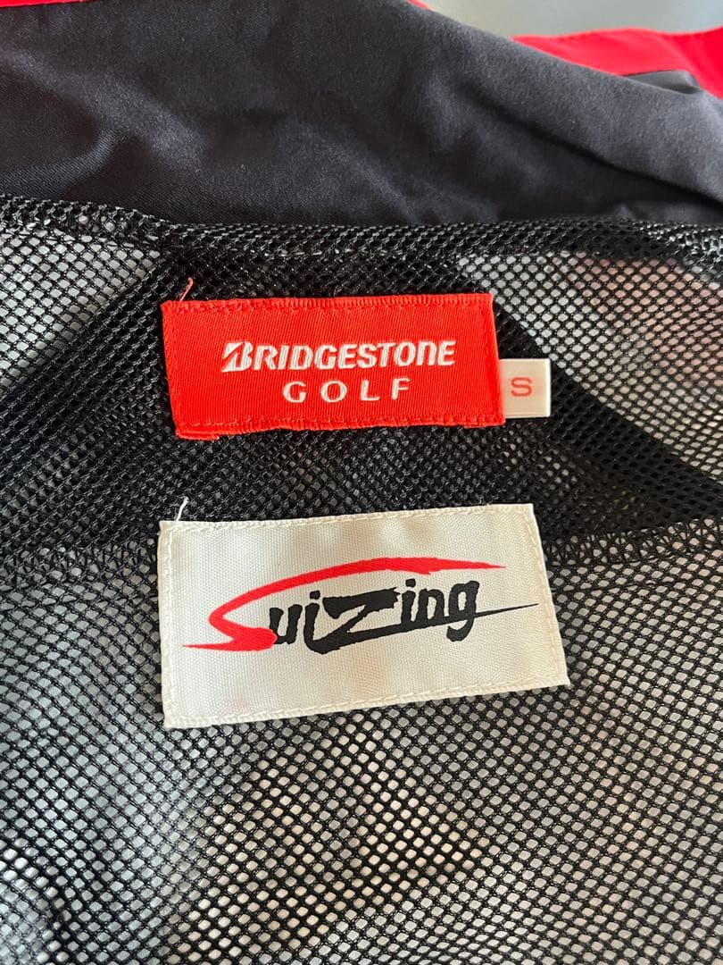 美品 BRIDGESTONE GOLF レインウェア ブラック/レッド