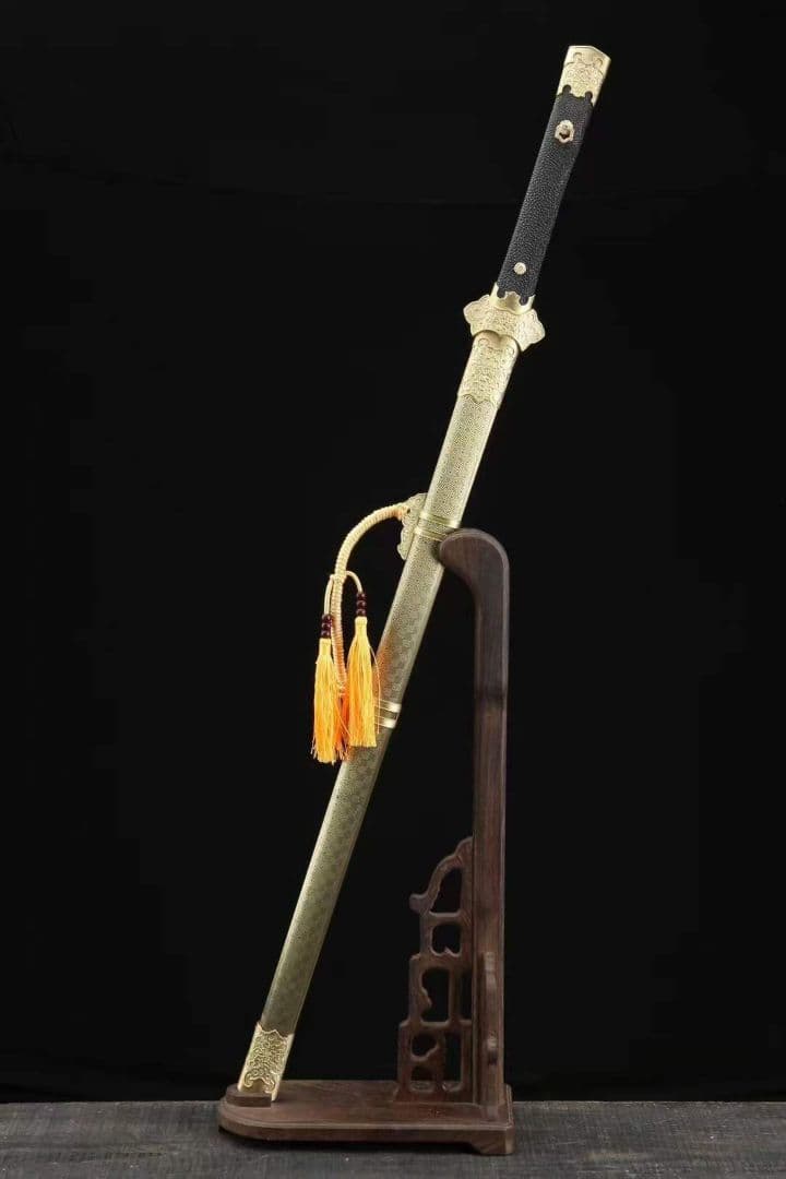 黄銅鞘―傾国牡丹唐刀（亮銅金）古兵器 武具　刀装具　日本刀　模造刀 居合刀