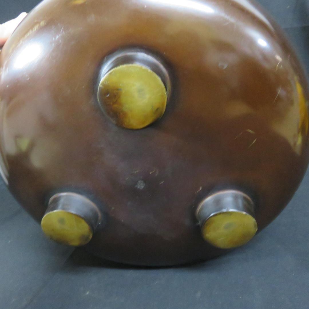 風炉 五徳 茶道具 茶器 炉 鬼爪 唐銅 唐鋼 面取風炉 木箱