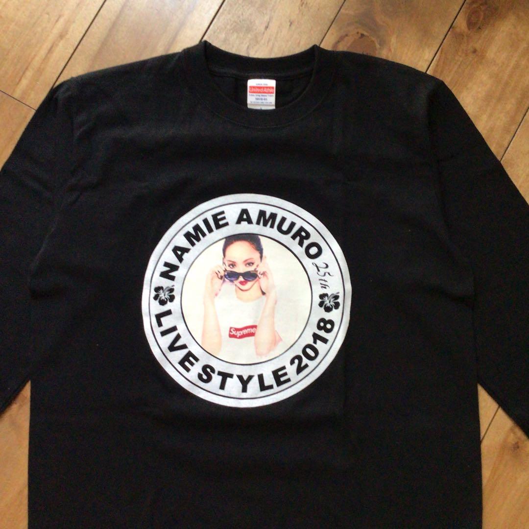 安室奈美恵 ロンT サイズS LIVE STYLE 2018 デカロゴ 古着