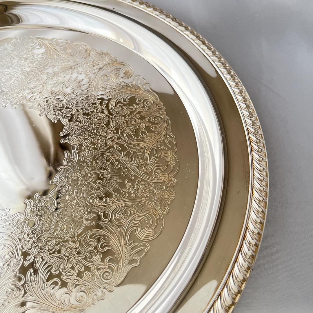 【INTERNATIONAL SILVER】ギャラリートレー 38cm