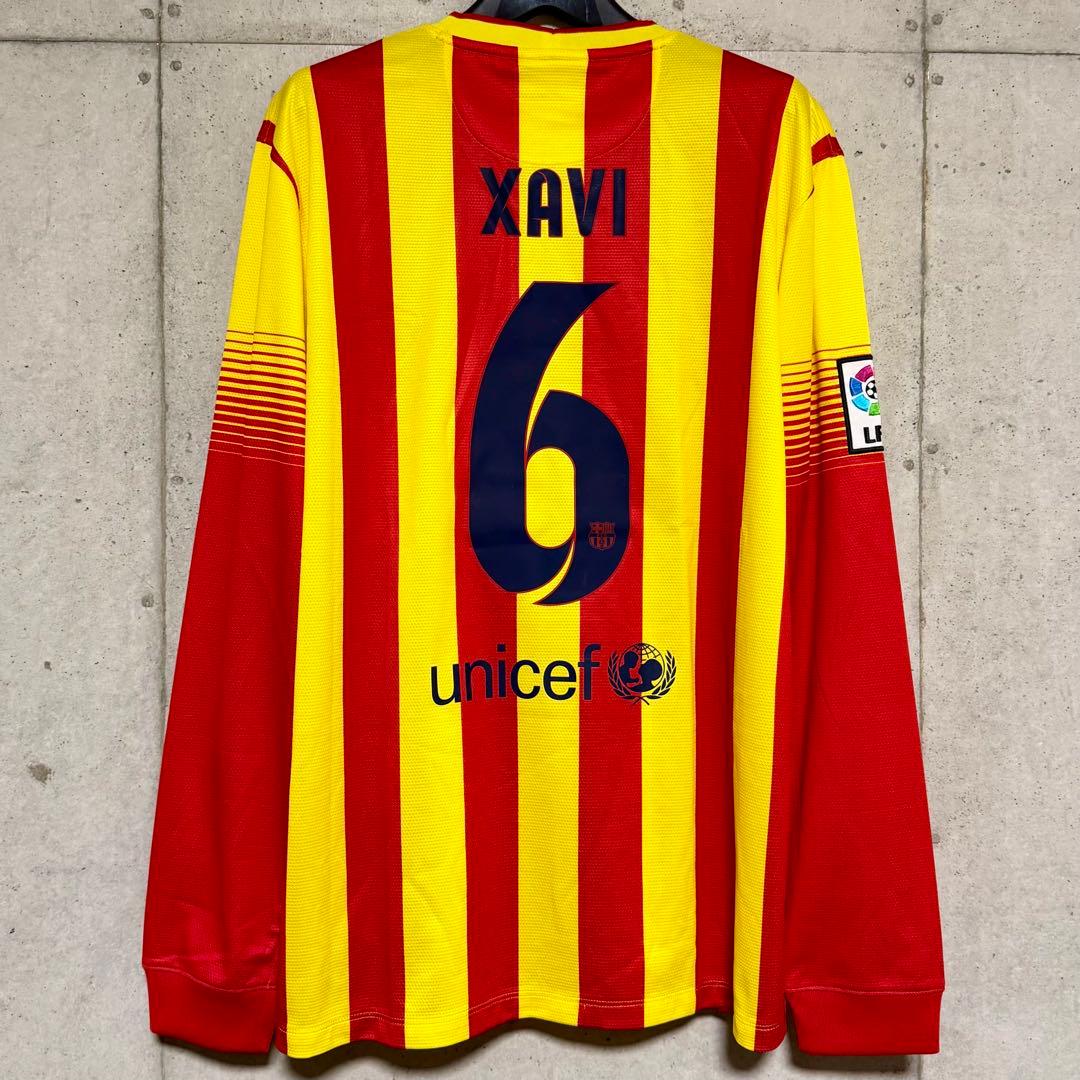【極美品！】13/14 バルセロナFC ♯6 シャビ【Lサイズ】アウェイ