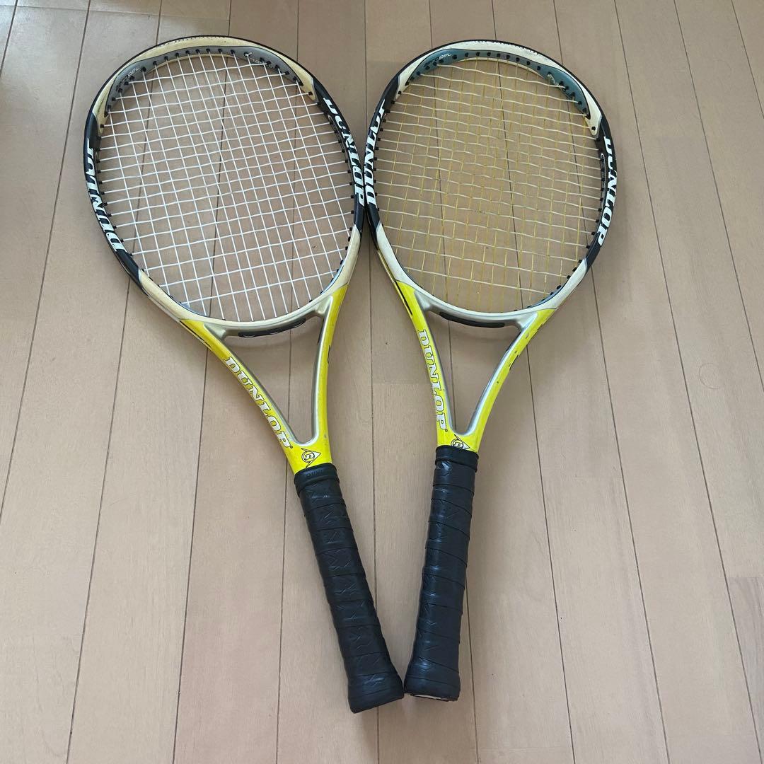 【安心メルカリ便】ラケット2本　ダンロップ　黄色　カバー付き