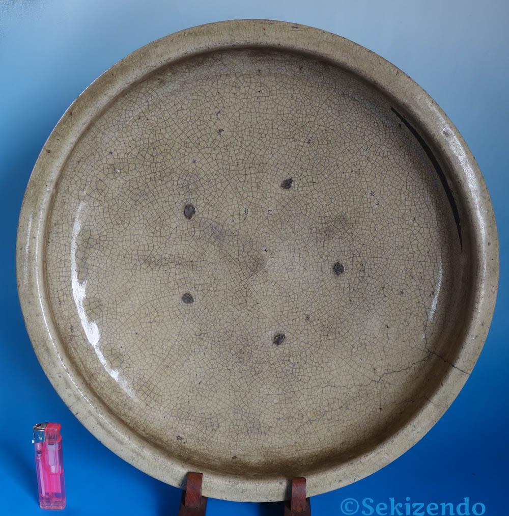 古瀬戸　灰釉　黄瀬戸　大皿　大鉢　メダカ鉢　小長曽陶器窯跡　江戸時代　2526