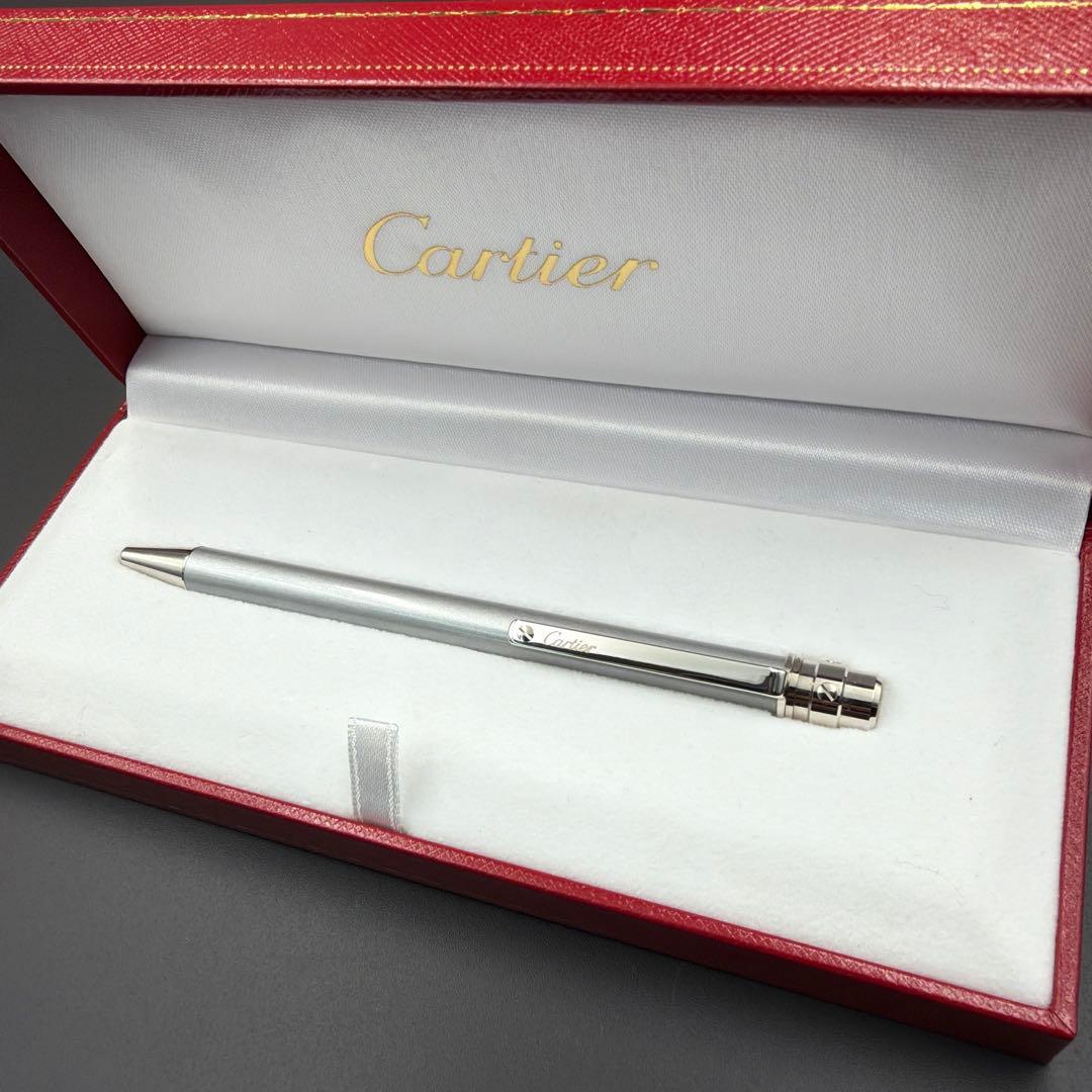 箱付 Cartier / カルティエ サントス ボールペン プラチナフィニッシュ