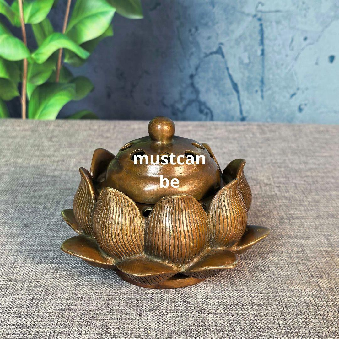銅器 透かし彫り蓮花炉 家庭 茶台 客間 書斎 香炉 工芸品 置物