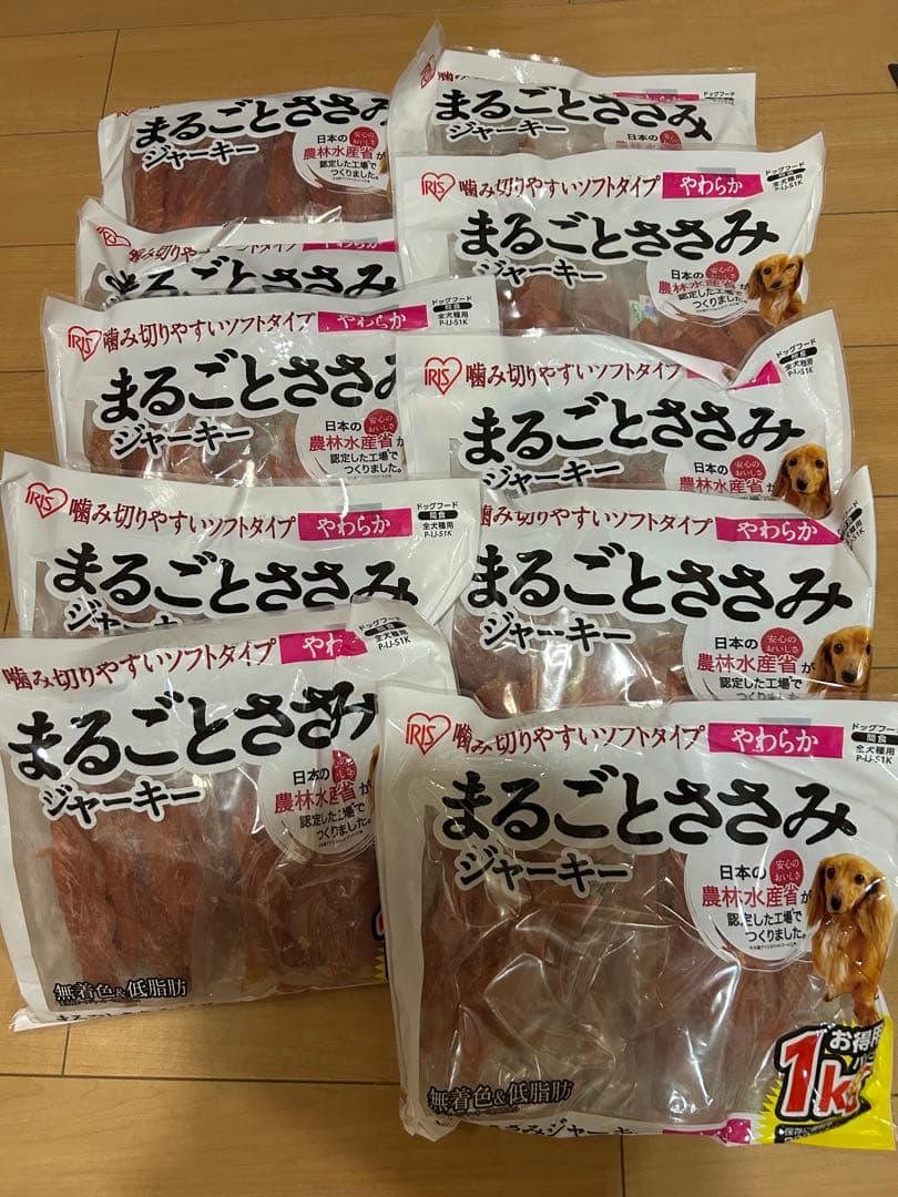 まるごとささみジャーキー　　　1ｋｇ×10袋アイリスオーヤマ