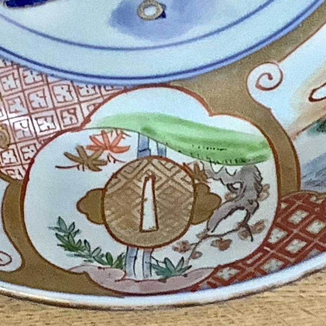 古伊万里　色絵　錦手　二重高台　大きな鉢