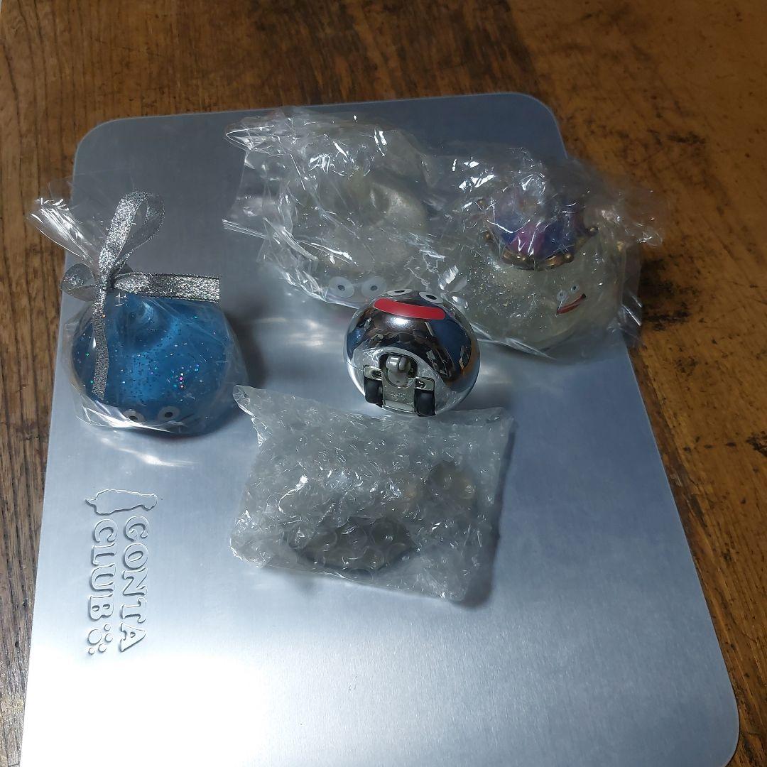 ドラクエ　クリスタルマスコット4体+メタルスライム(滑車付き)