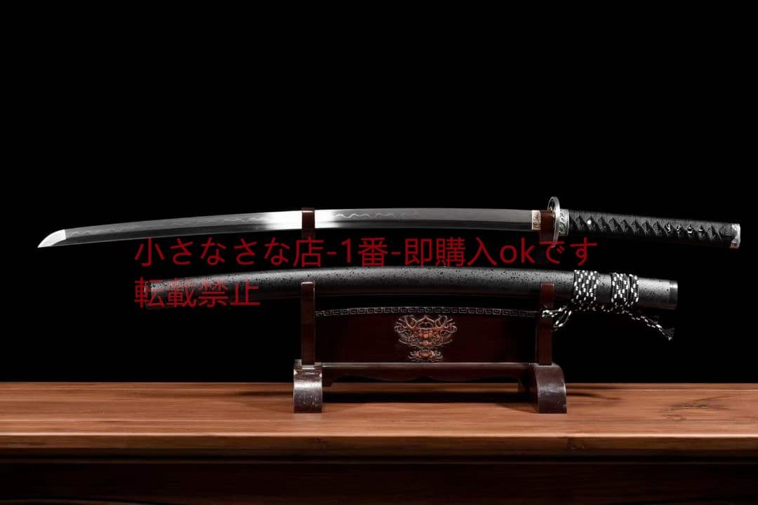 『墨耀』T10覆土焼刃波紋鏡面侍刀 古兵器 武具 刀装具 日本刀 模造刀 居合刀