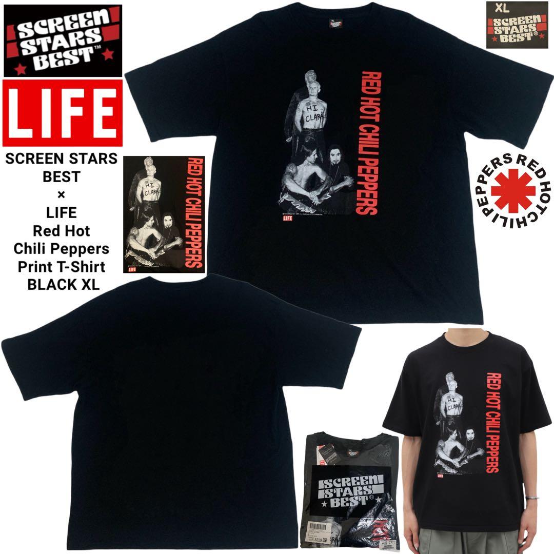 SCREEN STARS × LIFE レッドホットチリペッパーズ Tシャツ 黒