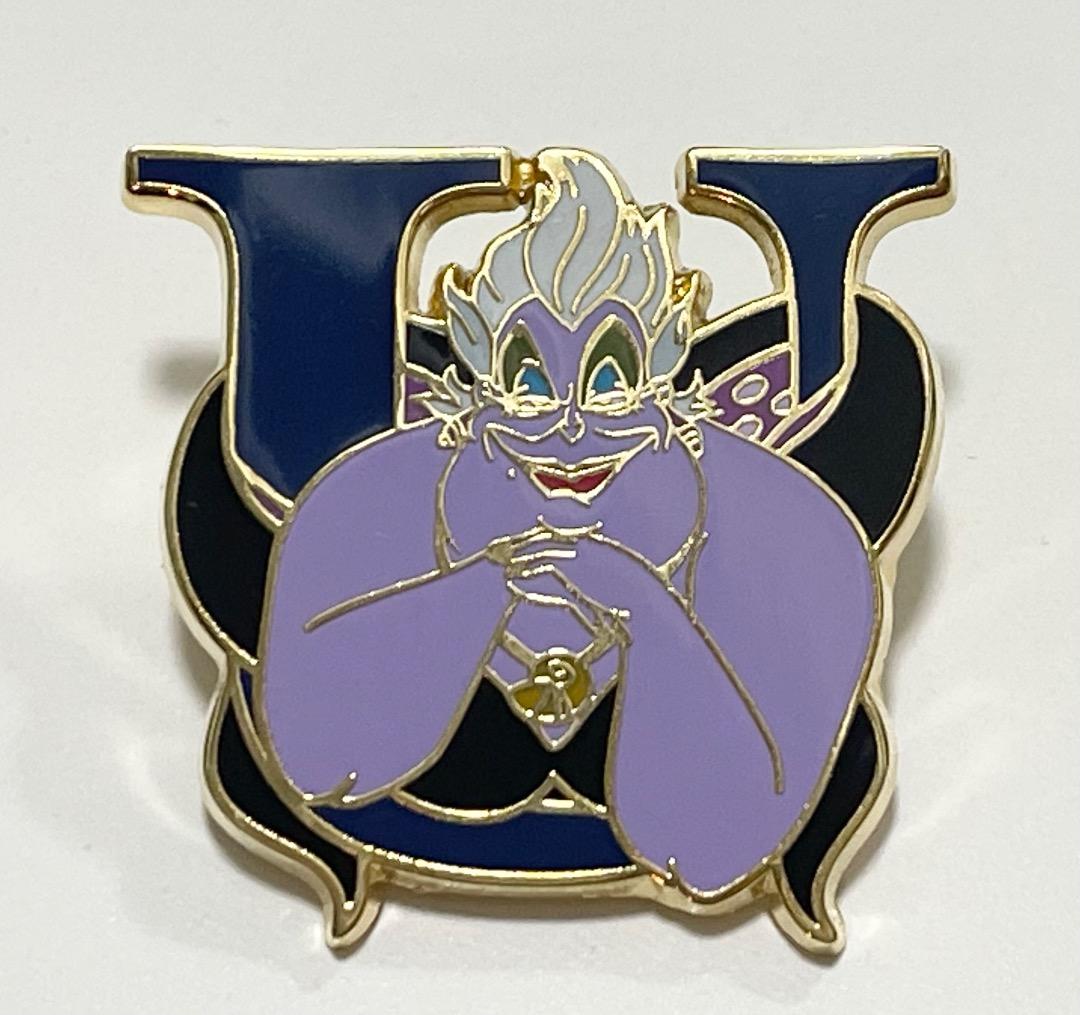 レア　ディズニー　アルファベット　レター　ピン　リトルマーメイド　アースラ