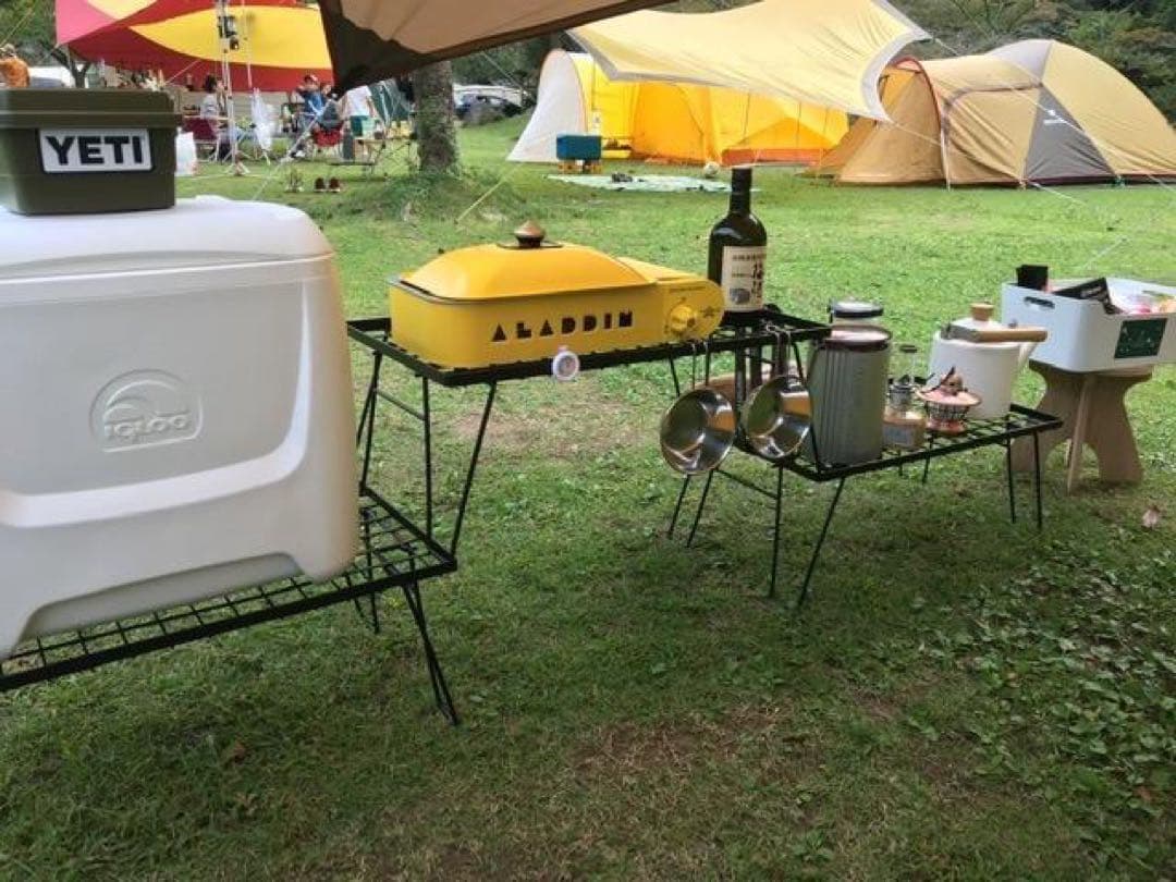 フィールドラック3個セット オルテガ柄 天板付き 収納ケース付き キャンプ(D)