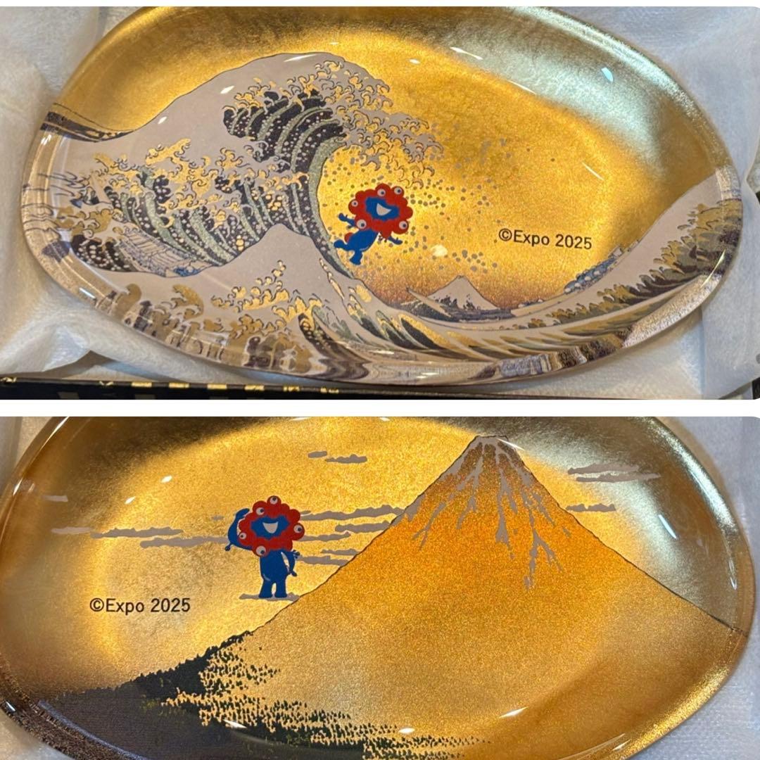 ミャクミャク　ガラストレー　2点セット