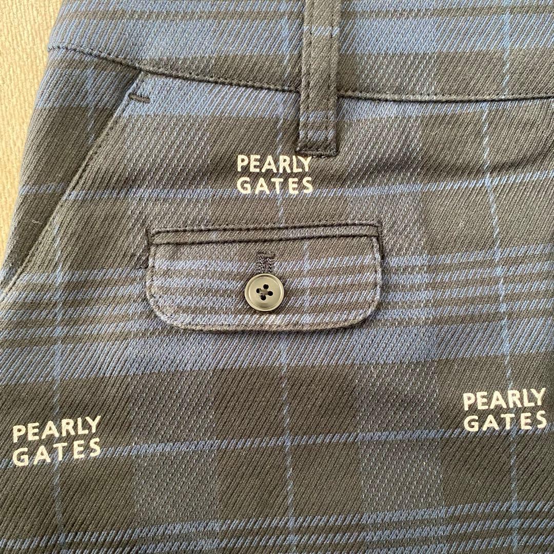 PEARLY GATES チェック柄スカート ネイビー系