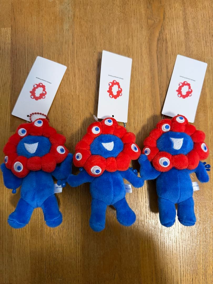 万博　ミャクミャク　ボールチェーン　マスコット　キーホルダー　ぬいぐるみ　3種