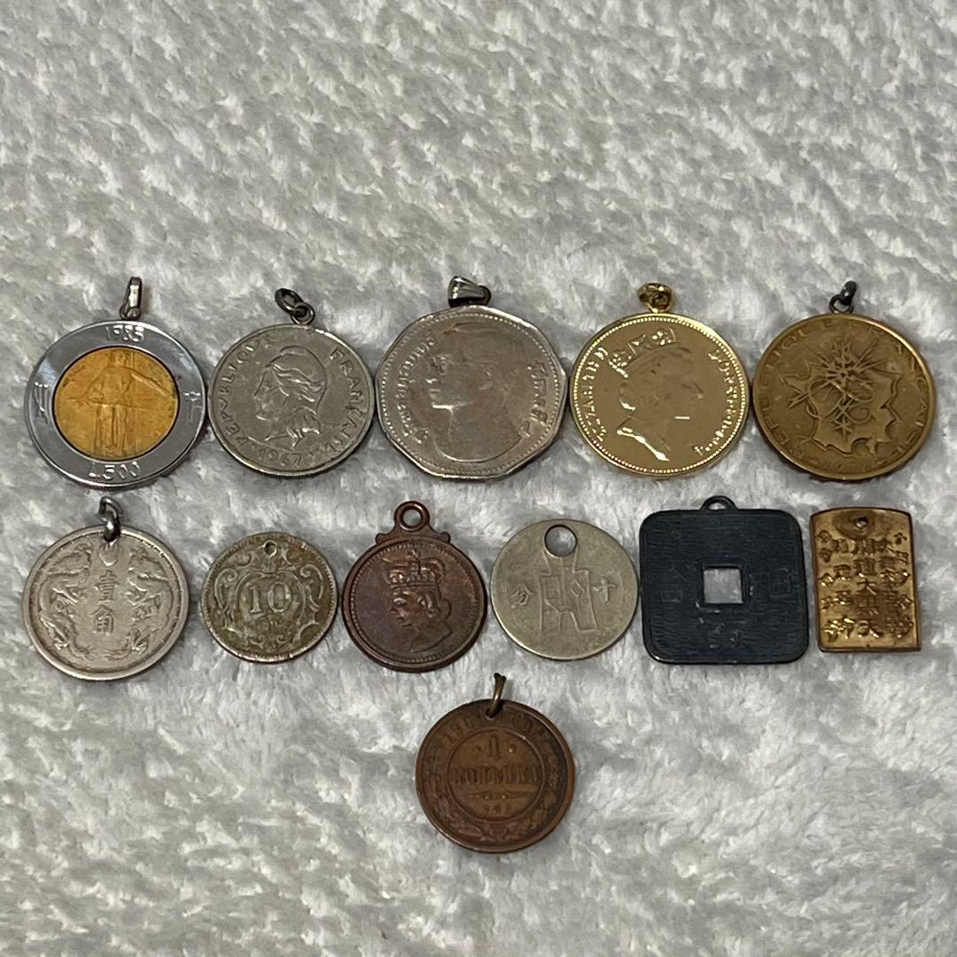 ネックレス 古銭 詳細不明 コレクション整理品 遺品整理 記念硬貨　まとめ