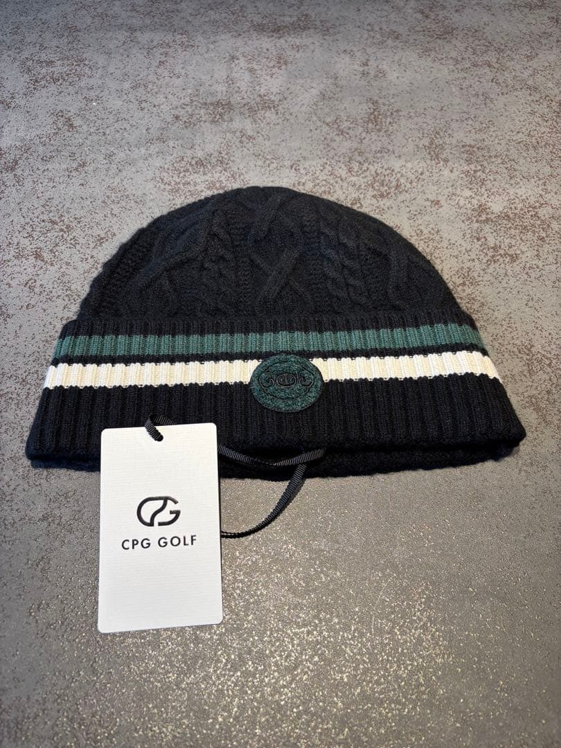 【新品未使用】CPG GOLF ニット帽 ブラック カシミヤ定価20900円