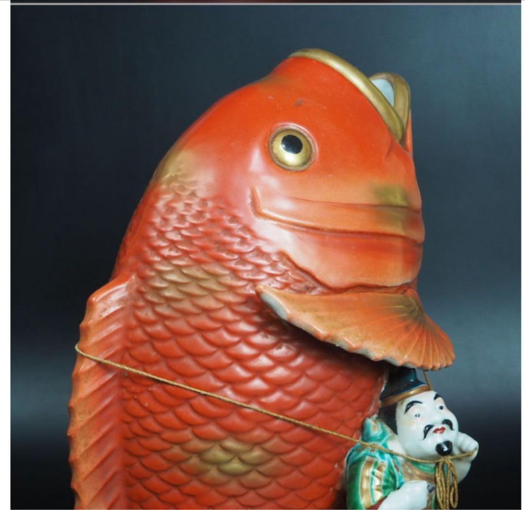 送料無料　明治時代　九谷恵比寿様　高さ31ｃｍ　迫力満点★大珍品★超レア★